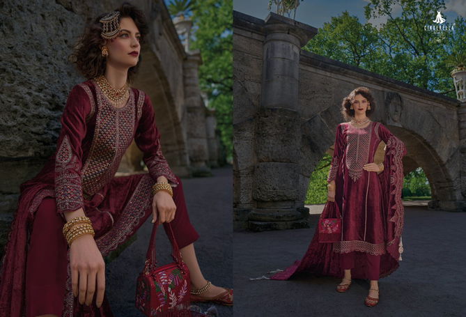 Velvet Meenakari By Cinderella Viscose Velvet Embroidery Salwar Suit Wholesale Online 